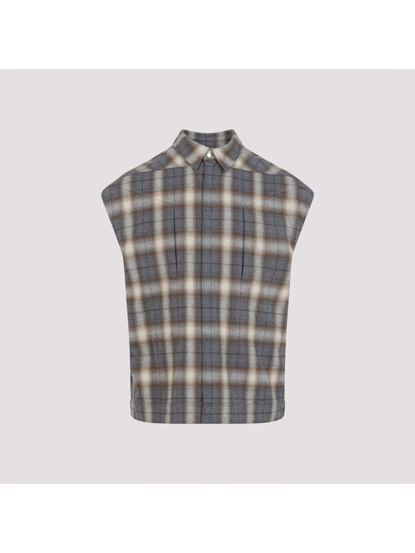 Jumbo Check Pattern Cotton Vest