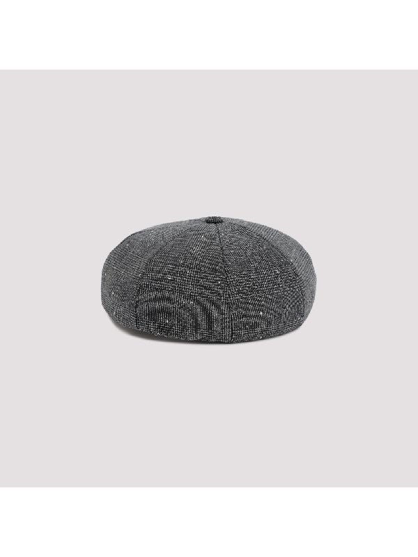 Houndstooth Check Wool Beret