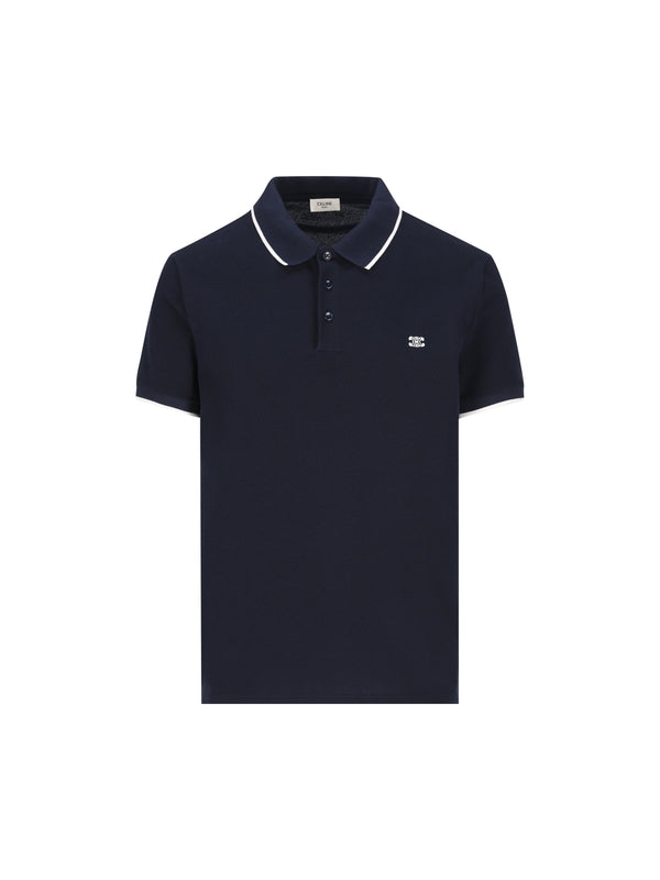 Triomphe Logo Embroidered Polo Shirt