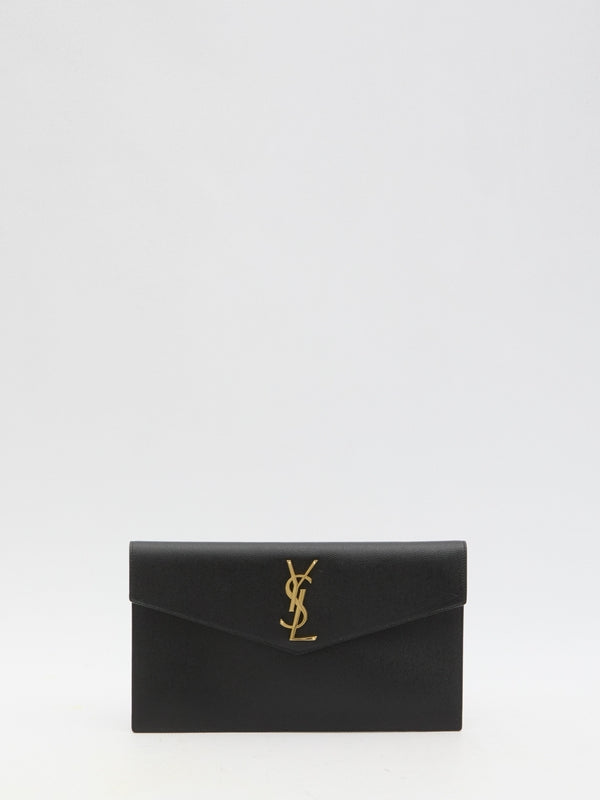 Uptown Logo Leather Clutch