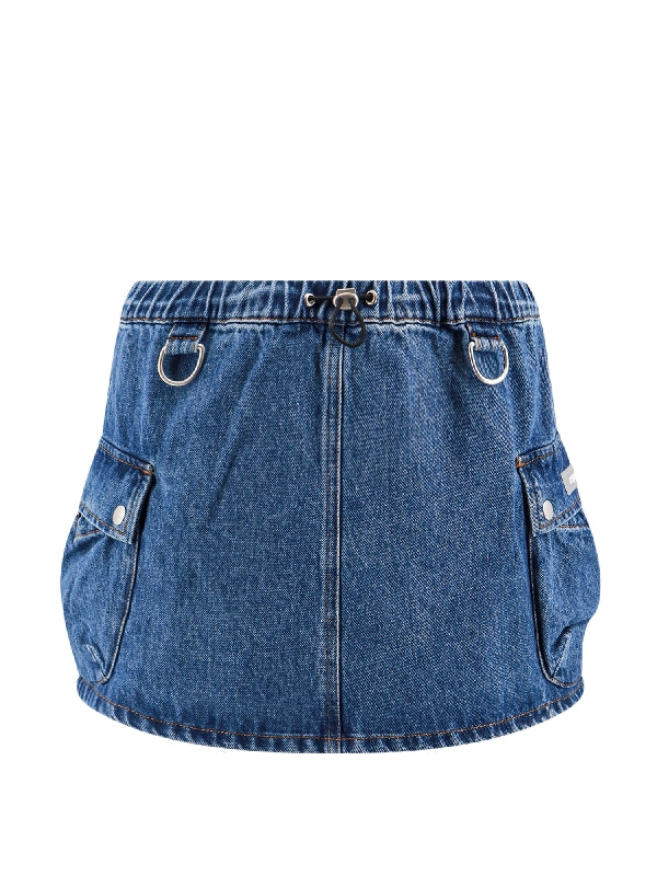 Carabiner Ring Denim Cargo Skirt