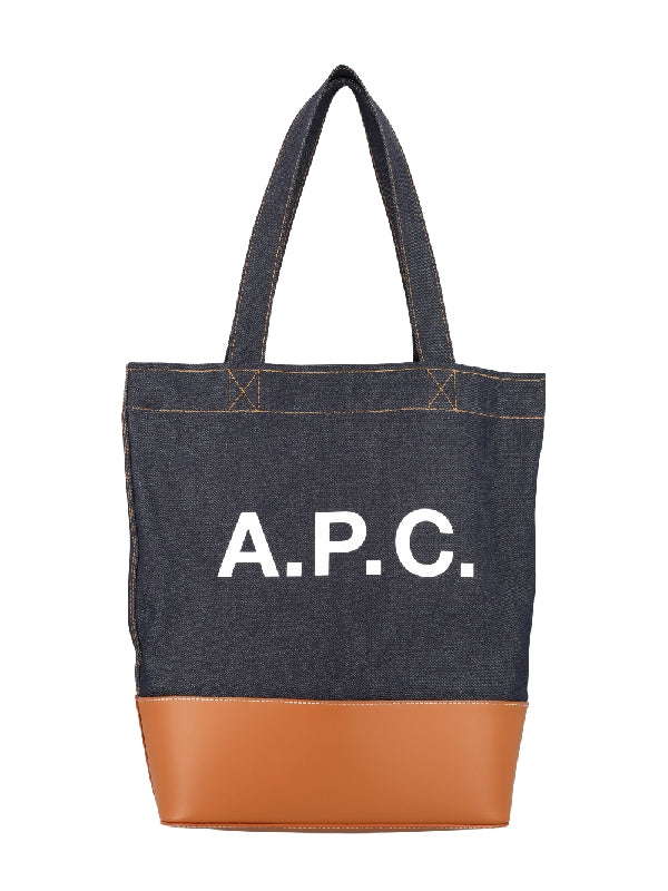 Axel Logo Printed Denim Tote Bag