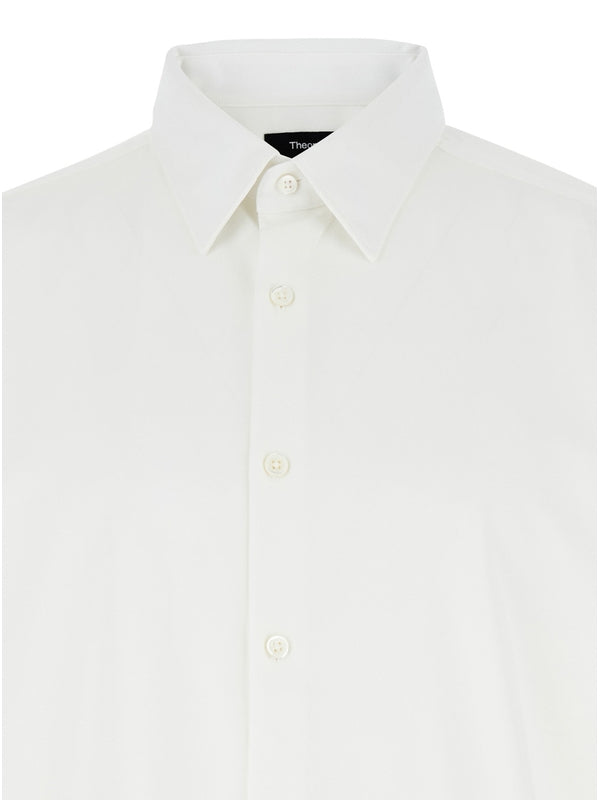 'Sylvain' White Shirt with Pointed Collar in Cotton Blend Man Shirts