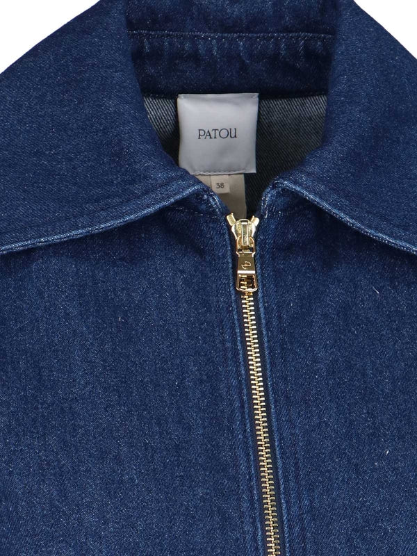 Pocket Detail Zip-Up Denim Dress