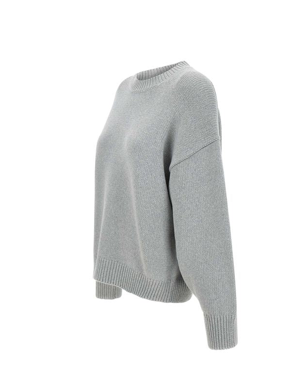 Crewneck Cotton Blend Knit