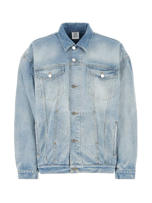 Back Logo Cotton Denim Trucker Jacket