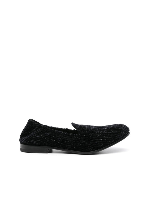 Velvet Glitter Detail Loafers