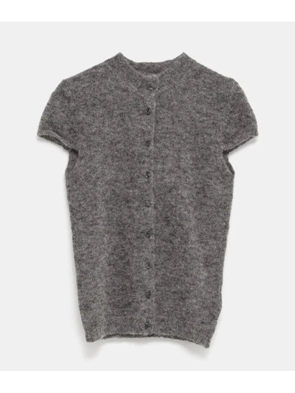 Alpaca Wool Short-Sleeve Cardigan