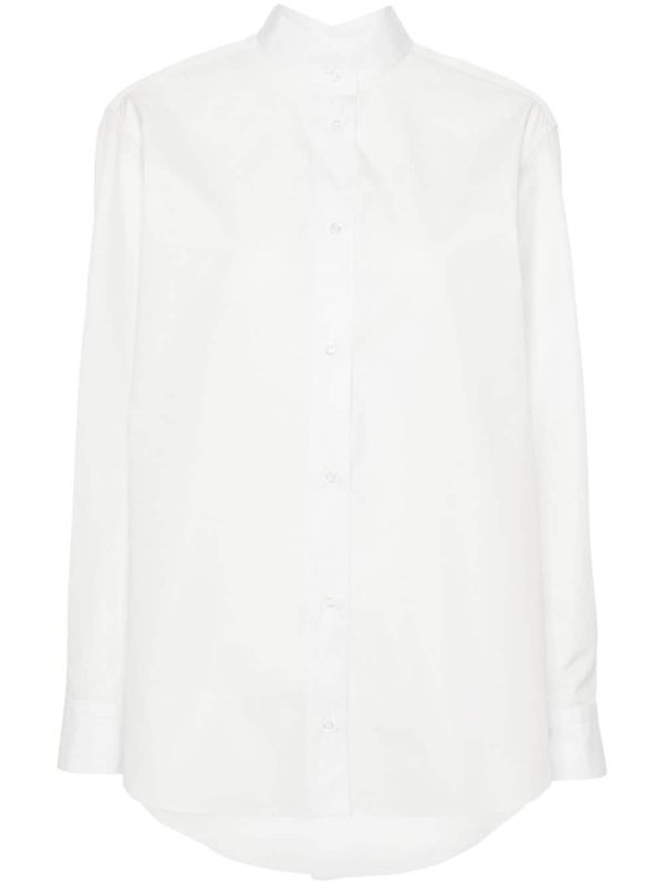 Back Button-Up High Neck Shirt