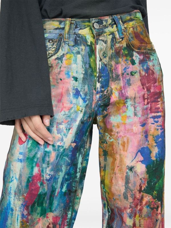 1981 Painting Effect Denim Pants