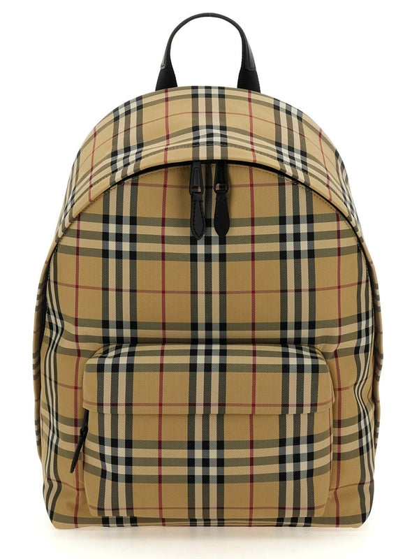 Check Pattern Nylon Backpack