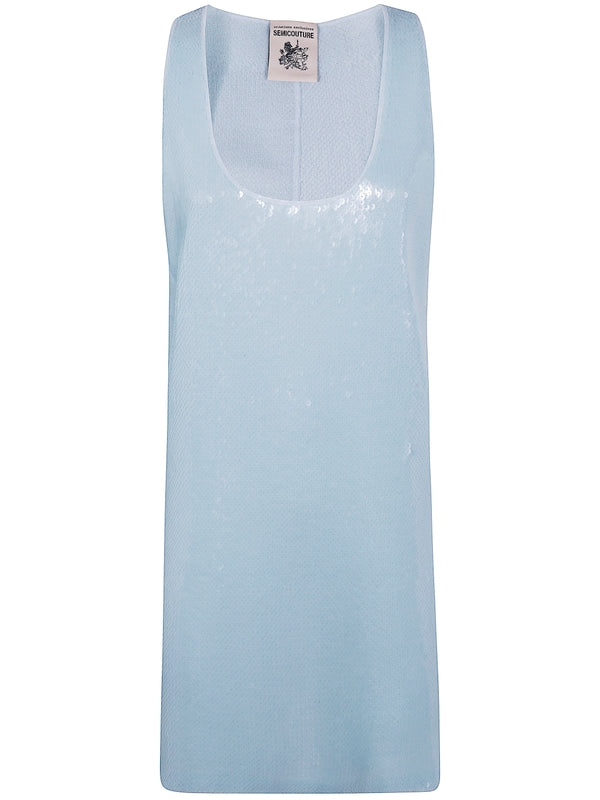 Semi-Couture Sky Blue Midi Dress