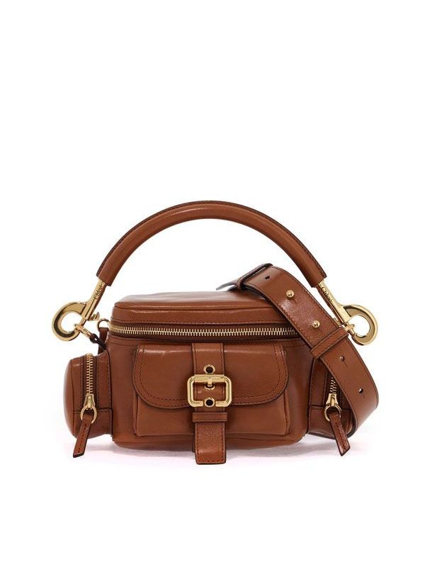Camera Buckle
  Leather Small Tote Bag