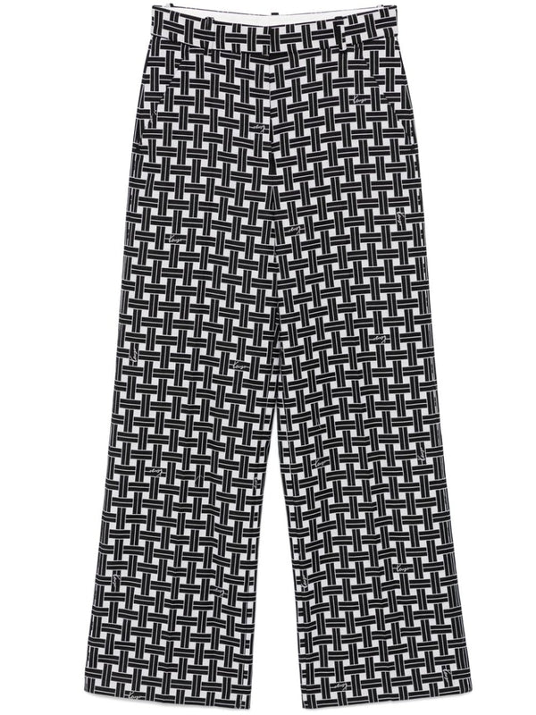 Allover Pattern Cotton Blend Pants