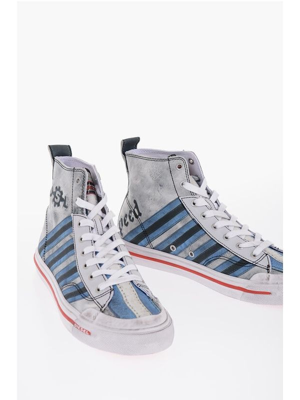 Printing Detail High-Top Sneakers