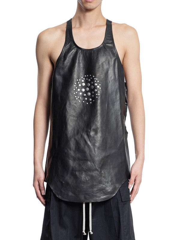 Black Leather Sleeveless Top