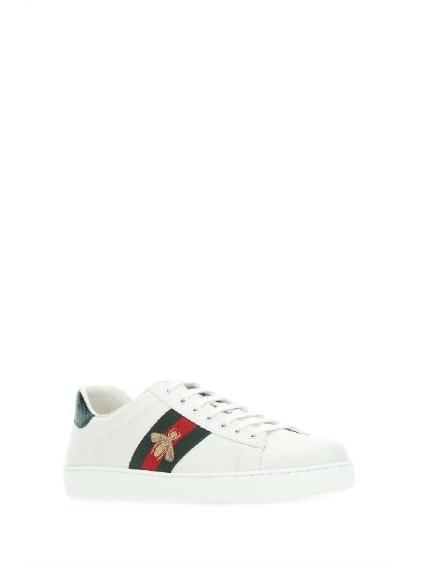 Ace Bee Embroidered Leather Sneakers