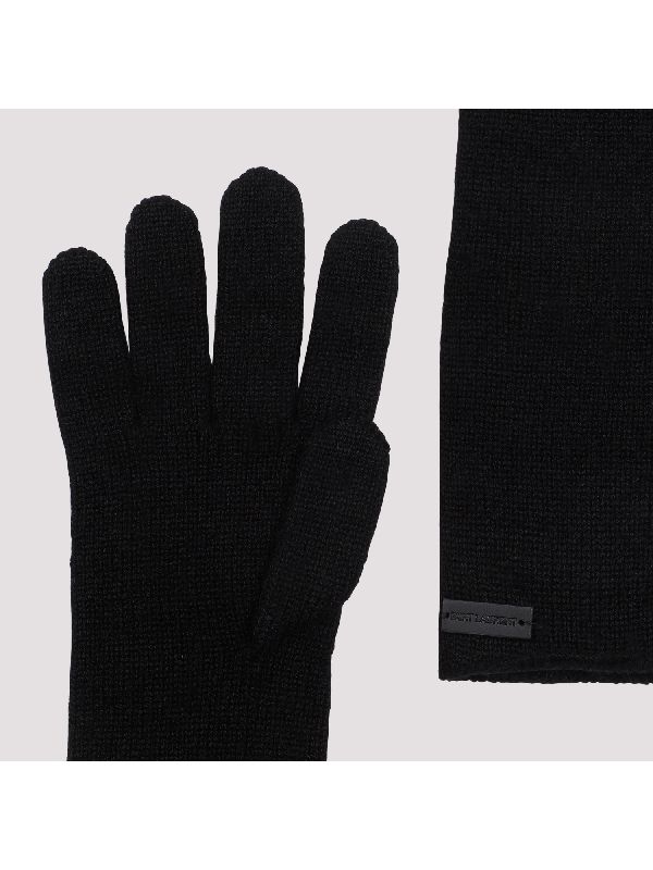 Cashmere Logo Patch Gloves