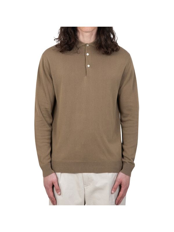 12g Brown Cotton Blend Polo Knit