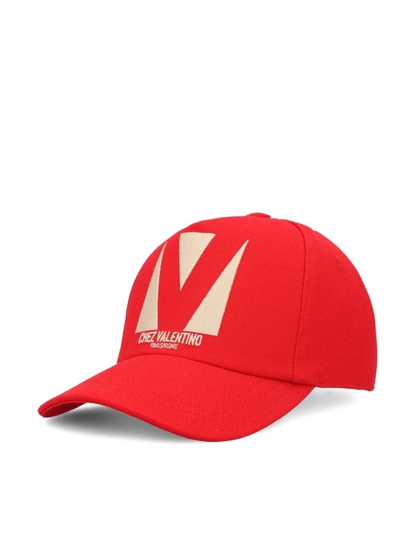 V Logo Cotton Ball Cap