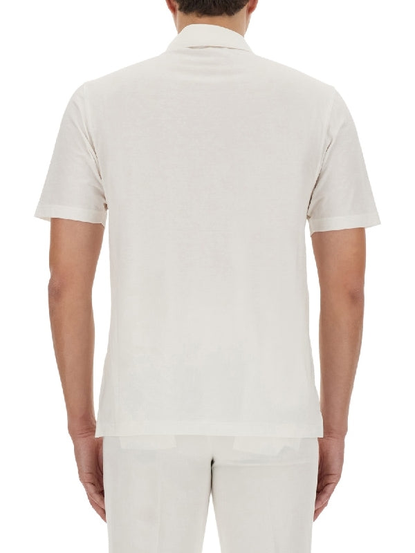 White Cotton Polo Shirt