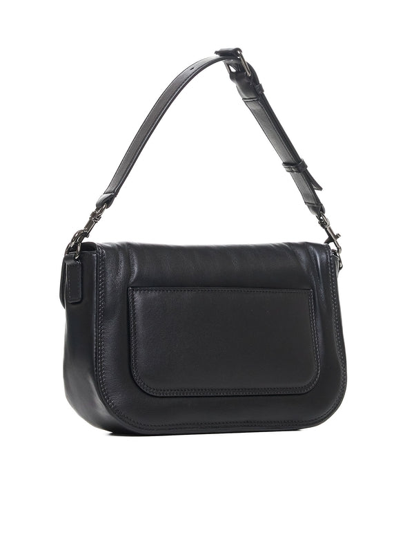 V Logo Leather Crossbody Bag