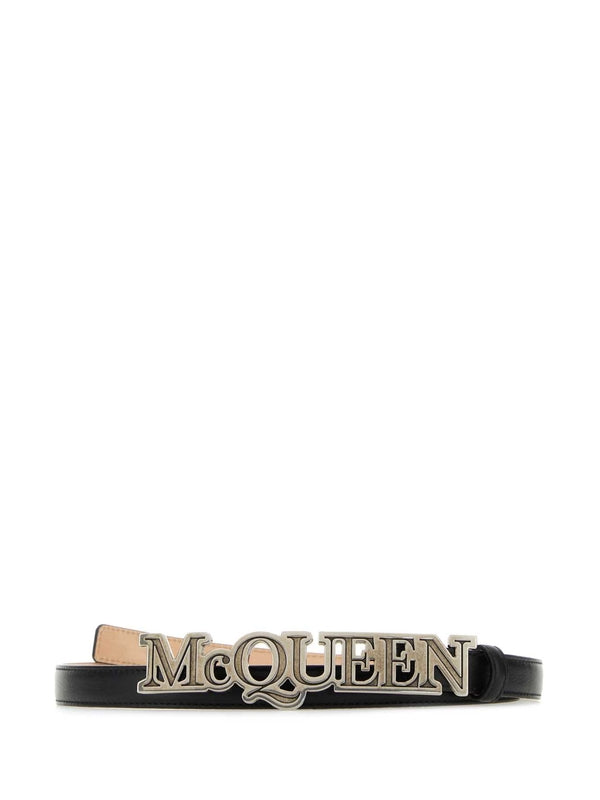 Alexander Mcqueen Black Leather Belts