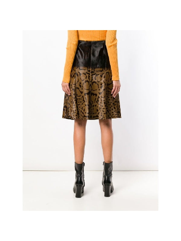 Animal Printing Leather Skirt
