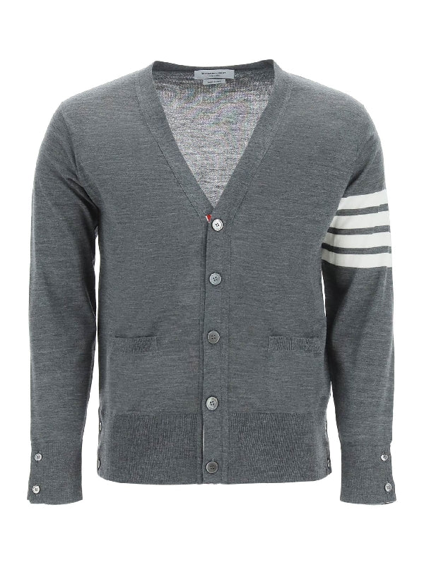 4-Bar Stripe Wool V-neck Cardigan - Jente