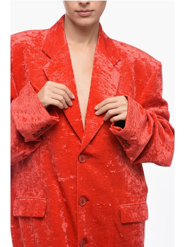 Single Breasted Velvet Coat