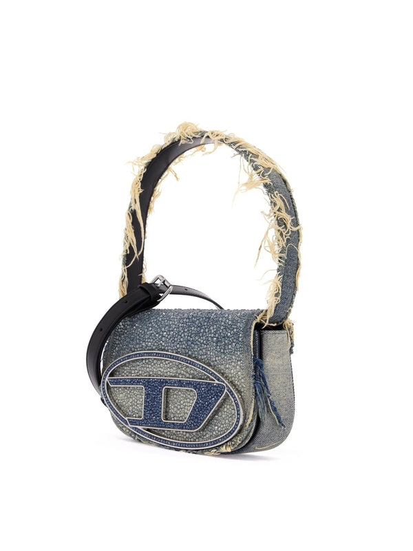 1dr Denim Crystal Shoulder Bag