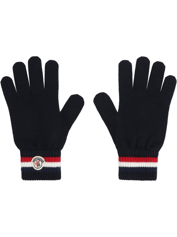 Tricolor Logo Patch Wool Gloves