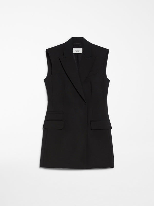 Stretch Wool Blend Tailored Vest