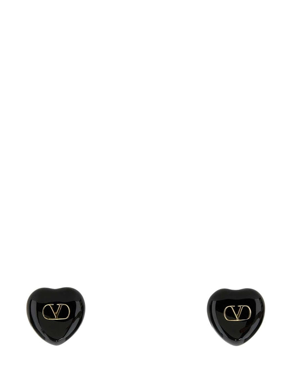 Coeur V Logo Enamel Earrings