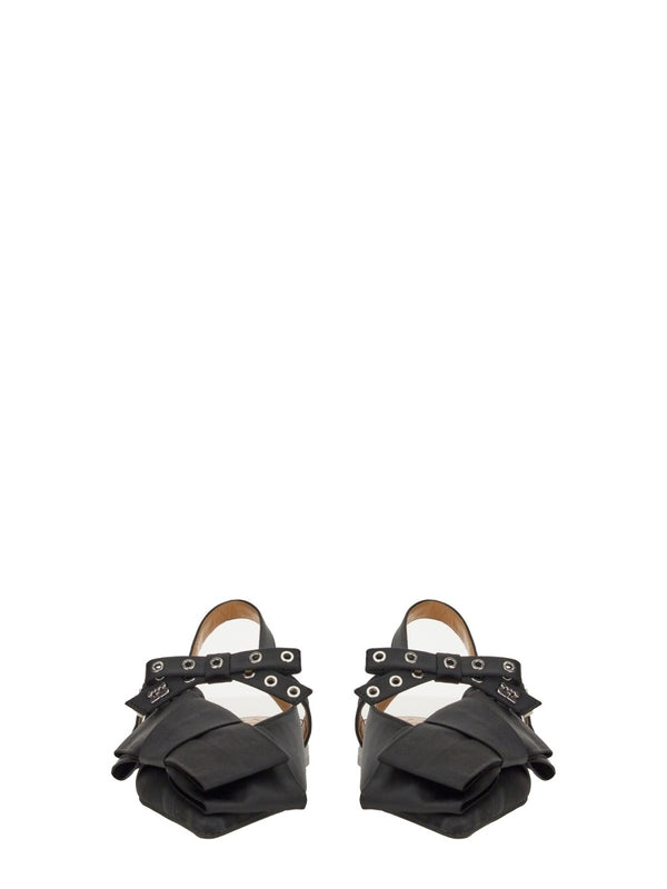 Big Bow Slingback Flat Shoes