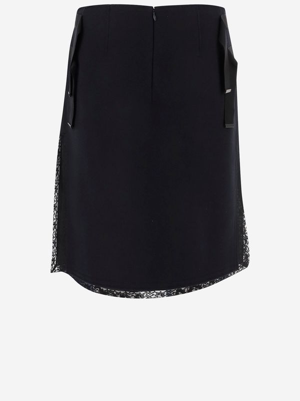 Lace Detail Slit Midi Skirt