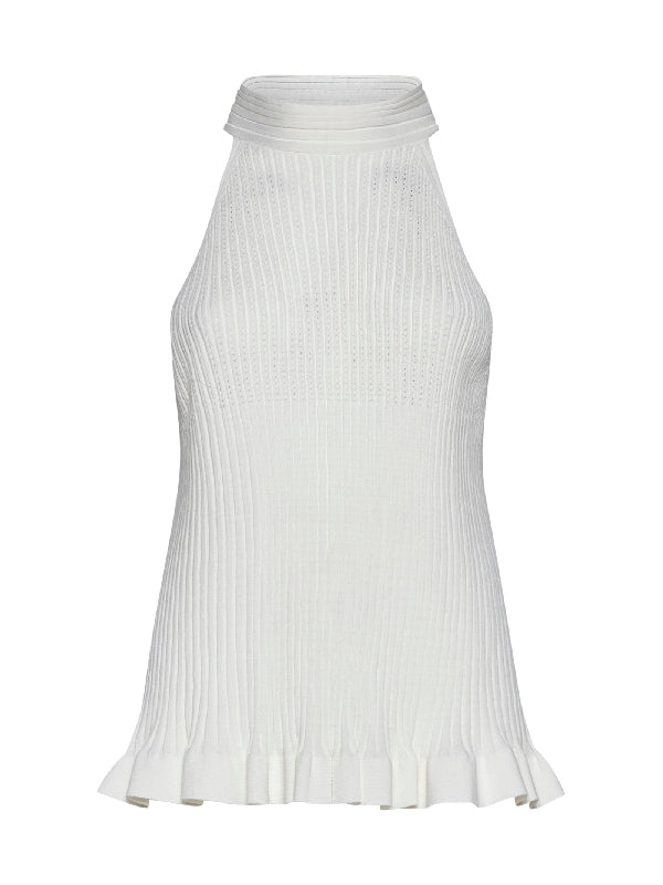 Semicouture Top White Sleeveless