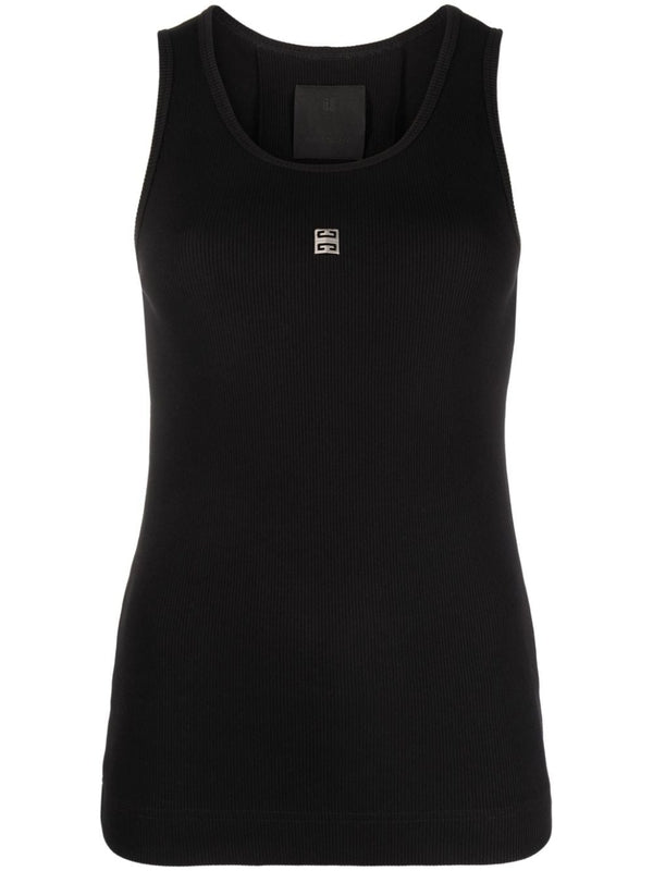 4G Logo Cotton Sleeveless Top