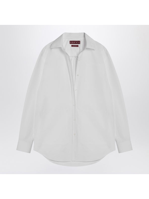 Ribbon Detail Cotton Shirt