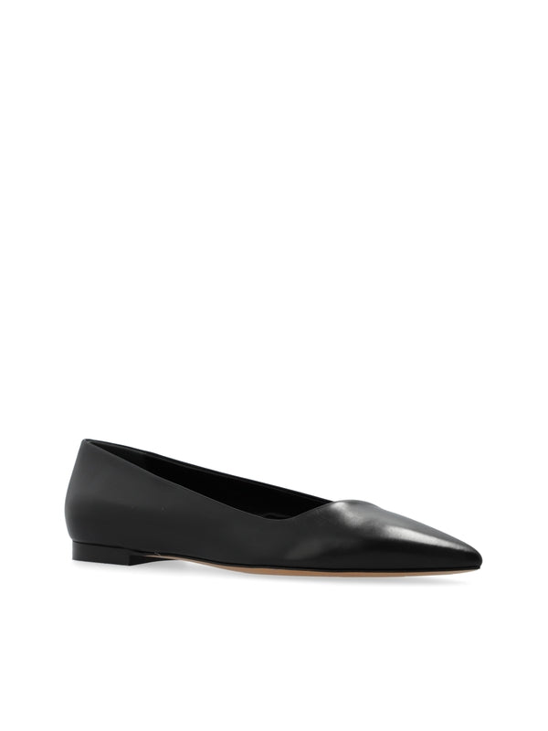 Olisa Point Toe Leather Flat Shoes