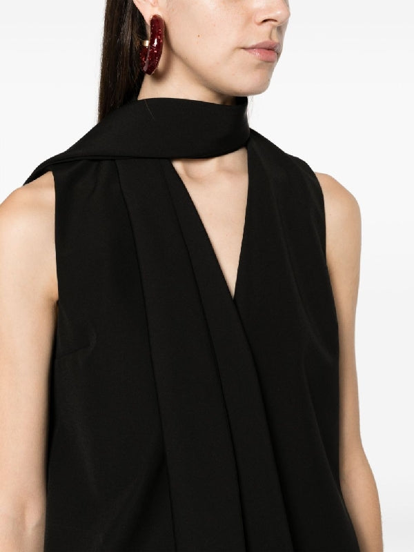 Drape Panel Decoration Wool Vest