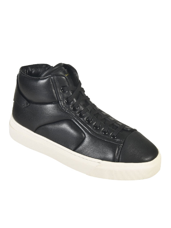 Logo Side Zipper High Top Sneakers