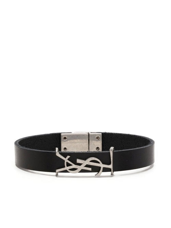 Cassandra Monogram Leather
  Bracelet