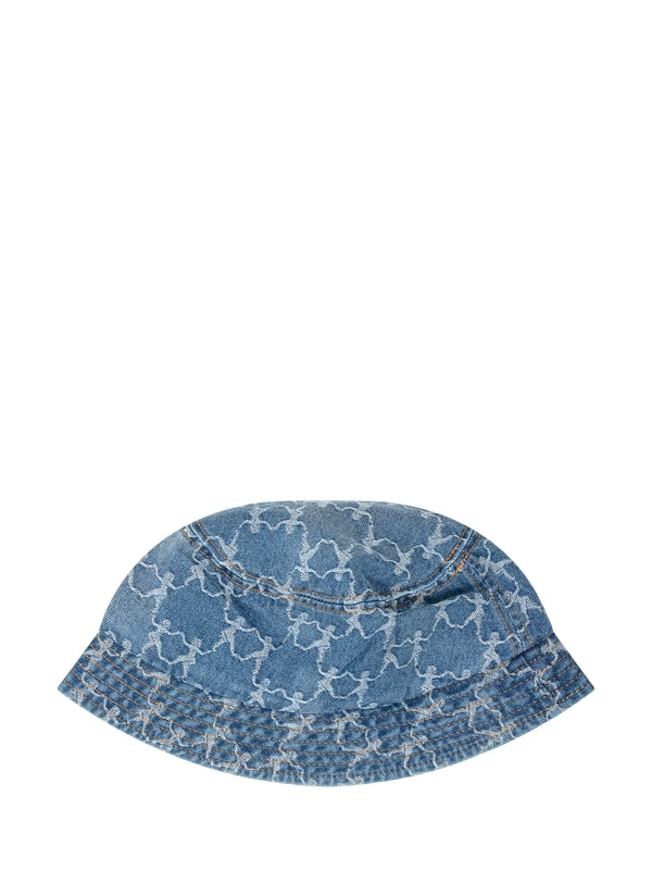 Allover Pattern Jacquard Denim Bucket Hat