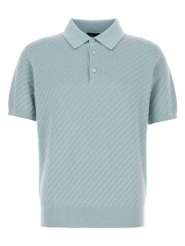 Jacquard Pattern Cotton Silk
  Polo Shirt