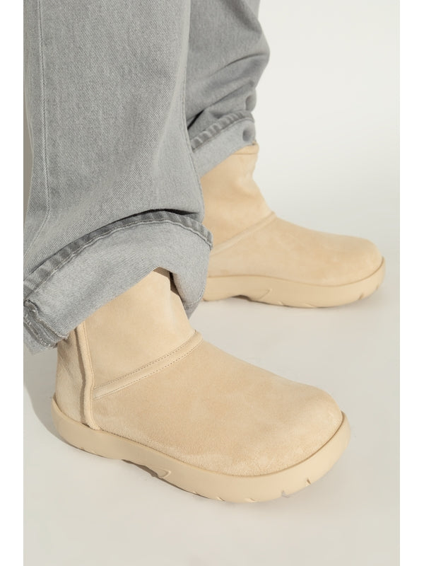 Back Logo Snow Suede Ankle
  Boots