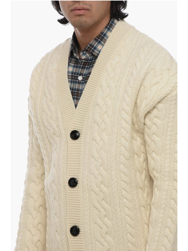 Aran Cable Wool Cardigan