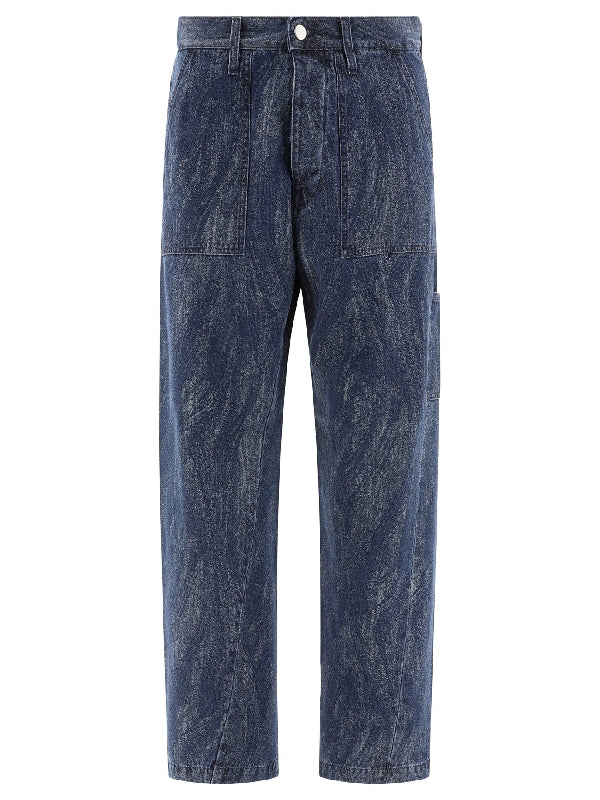 Wide Twist Denim Pants