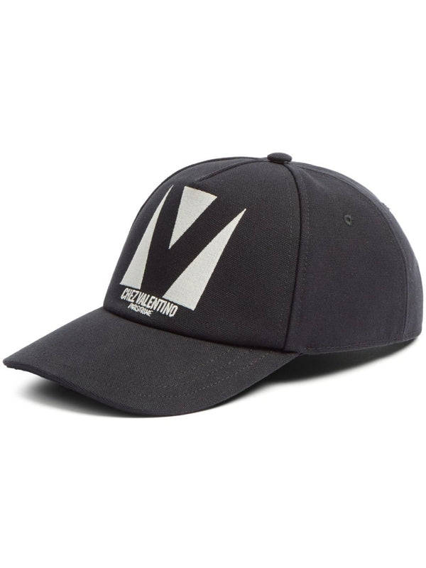 V Logo Embroidery Cotton Ball Cap