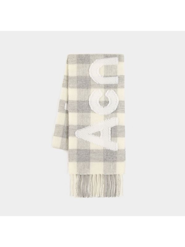 Check Logo Wool Blend Muffler